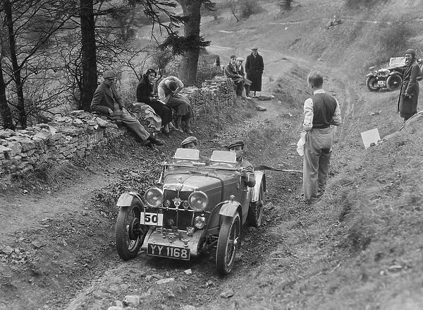 MG J2 of Kenneth Evans competing in the MG Car Club Abingdon Trial  /  Rally, 1939. Artist