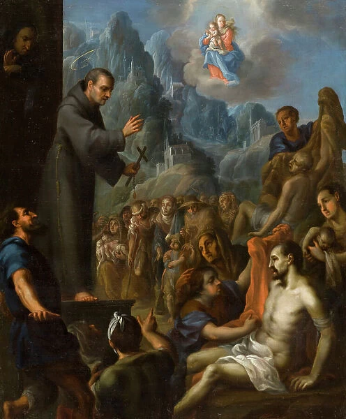 Miracles of Saint Salvador de Horta (Milagros del beato Salvador de Horta) (image 1 of 4), c1720. Creator: Juan Rodríguez Juárez