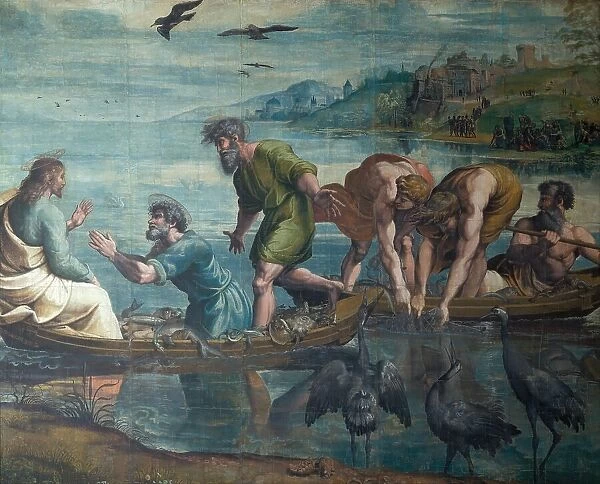 The Miraculous Draught of Fishes. Cartoon for tapestries for the Sistine Chapel, ca 1515. Creator: Raphael (Raffaello Sanzio da Urbino) (1483-1520)
