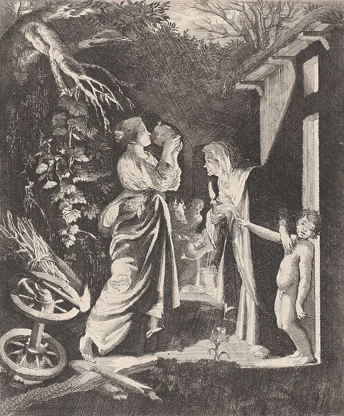 The Mocking of Ceres: a nocturnal scene with Ceres drinking from a jug of water given to