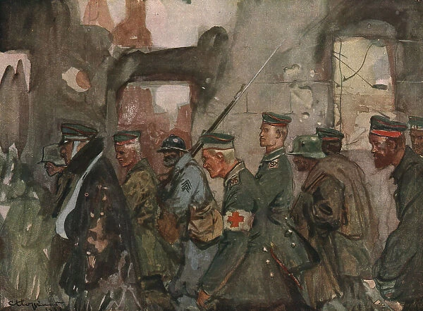 Six Mois Dans la Somme; Prisonniers allemands (septembre 1916), 1916. Creator: Charles Hoffbauer