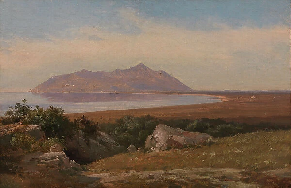 Monte Circeo Seen from the District of Terracina, 1830-1839. Creator: Jorgen Sonne