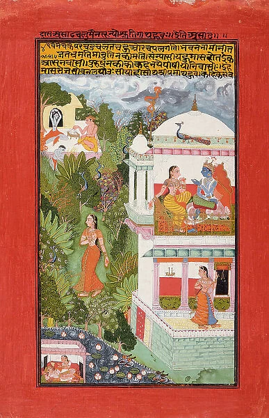 The Month of Ashadha (June-July), Folio from a Barahmasa... between c1700 and c1725. Creator: Unknown