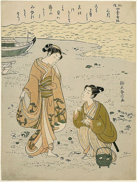 The Third Month (Sangatsu), from the series 'Popular Versions of Immortal Poets in Four... c. 1768. Creator: Suzuki Harunobu. The Third Month (Sangatsu), from the series 'Popular Versions of Immortal Poets in Four... c. 1768