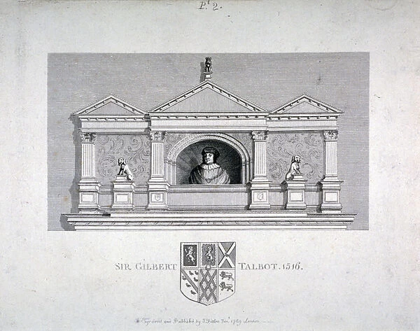 Monument to Sir Gilbert Talbot, Master of the Jewel House at the Tower of London, 1789