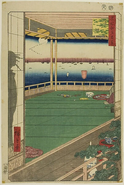 Moon-Viewing Point (Tsuki no misaki), from the series 'One Hundred Famous Views of...', 1857. Creator: Ando Hiroshige. Moon-Viewing Point (Tsuki no misaki), from the series 'One Hundred Famous Views of...', 1857. Creator: Ando Hiroshige