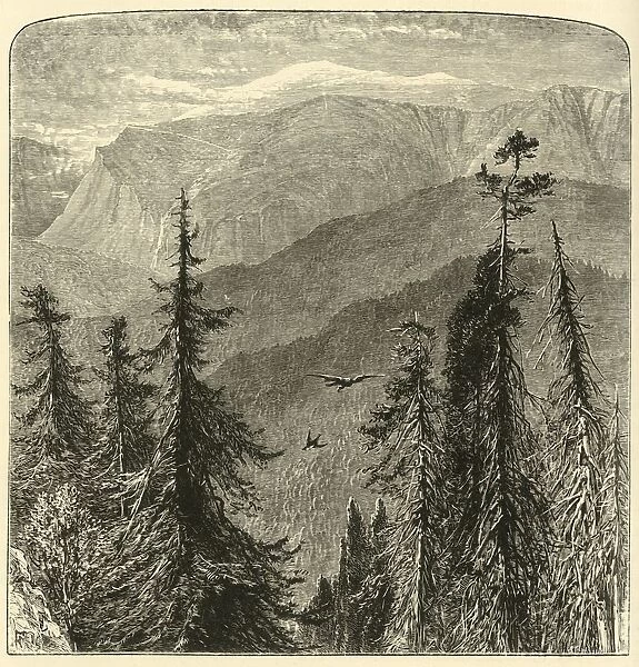 Mount Washington, from top of Thompsons Falls, Pinkham Pass, 1872. Creator: Harry Fenn