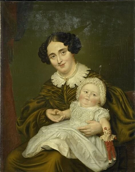 Mrs. Carp and her little boy, 1835-1843. Creator: Louis Moritz