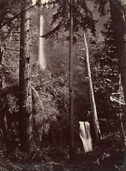 Multnomah Falls, Oregon, 1867, printed later. Creator: Carleton Emmons Watkins