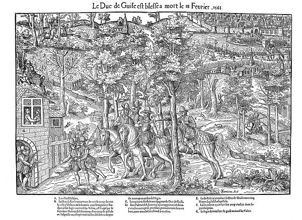 Murder of Francois de Lorraine, Duc de Guise, French Religious Wars, 18 February 1563 (1570). Artist: Jean Jacques Perrissin