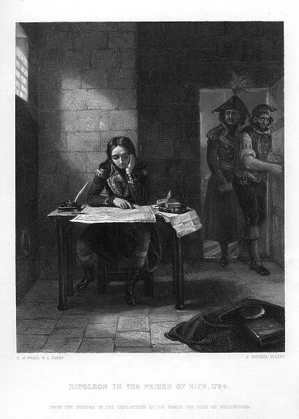 Napoleon in prison at Nice, France, 1794. Artist: J Outrim