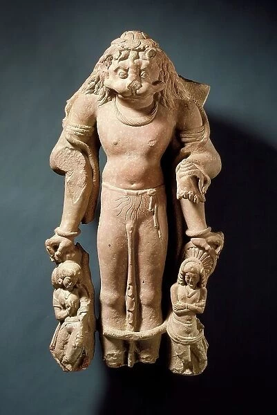Narasimha, the Man-Lion Avatar of Vishnu, Mid-6th century. Creator: Unknown
