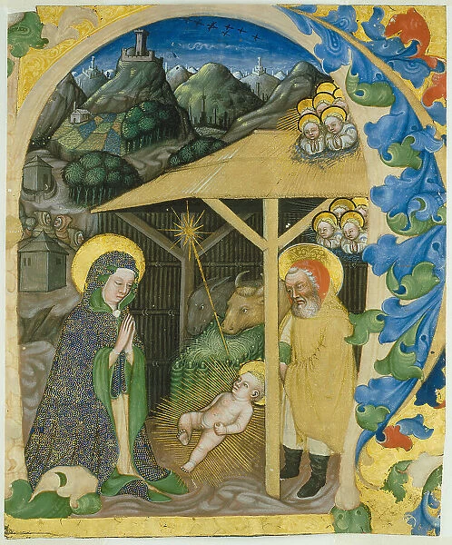 Nativity in an Initial H, 1430 / 40. Creator: Giovanni di Francia