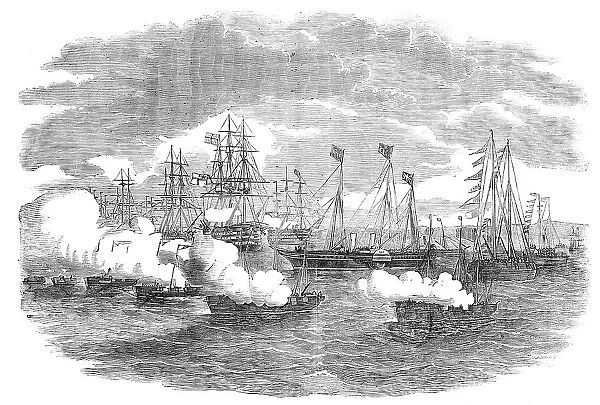 The Naval Review: the Signal for the Gun-Boat Attack, 1856. Creator: Ebenezer Landells