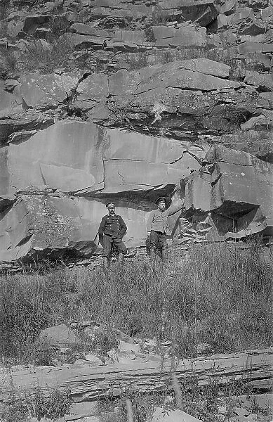 Near the Chileiskie Rocks, on the shore of the Mrassu River, Between Srednii Chilei... 1913. Creator: GI Ivanov