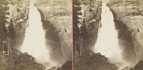 The Nevada Fall, 700 ft. Yosemite, 1861  /  76. Creator: Carleton Emmons Watkins