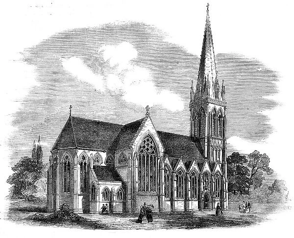 New Church of St. Mary, Stoke Newington, 1858. Creator: Unknown