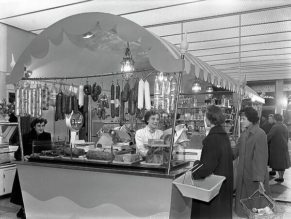 New Co-op central butchers department, Barnsley, South Yorkshire, 1957. Artist