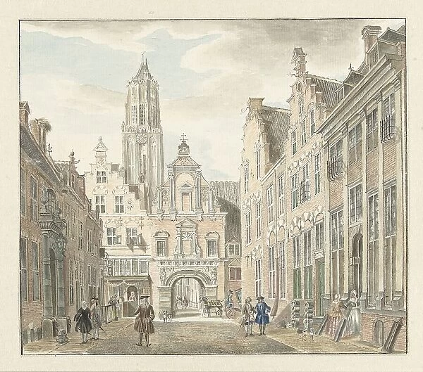 Nieuwstraat in Utrecht with a view of the Dom tower, 1753. Creator: Johanna de Bruyn