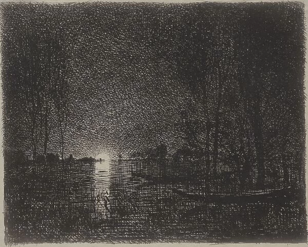 Nightpiece, original impression 1862, printed in 1921. Creator: Charles Francois Daubigny