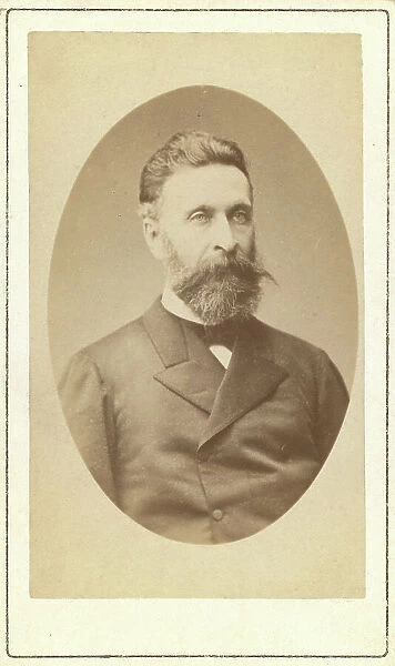 Nikolai Avksent'evich Manassin, head-and-shoulders portrait, facing slightly... between 1880 and 86 Creator: Unknown