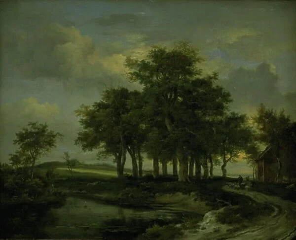 Oak Trees near a Road, Evening, 1643-1682. Creator: Jacob van Ruisdael