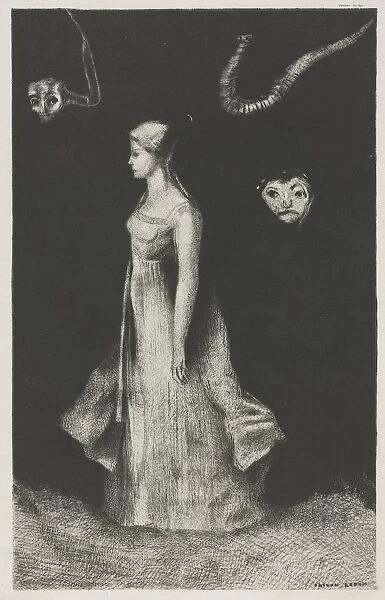 Obsession, 1894. Creator: Printer: Monrocq; Odilon Redon (French, 1840-1916)