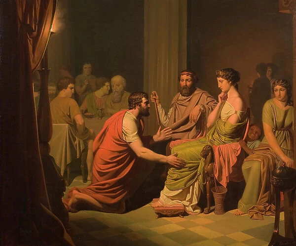 Odysseus before Alcinous, King of the Phaeacians, 1853. Creator: Johan August Malmström