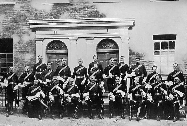 The officers of the 1st Royal Dragoons, Island Bridge Barracks, Dublin, Ireland, 1896. Artist: J Robinson & Son