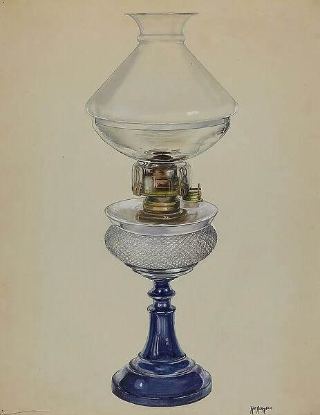 Oil Lamp, c. 1936. Creator: Ralph Atkinson