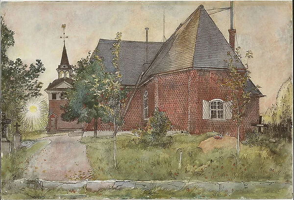 Old Sundborn Church. From A Home (26 watercolours). Creator: Carl Larsson