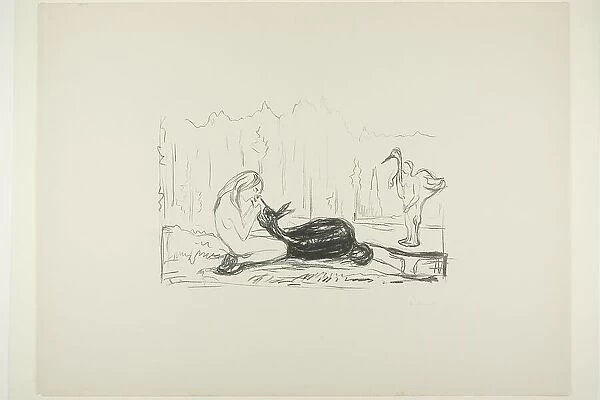 Omega and the Deer, 1908 / 09. Creator: Edvard Munch
