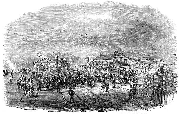 Opening of the Cape Town and Wellington Railway: arrival of the first train..., 1864. Creator: Unknown