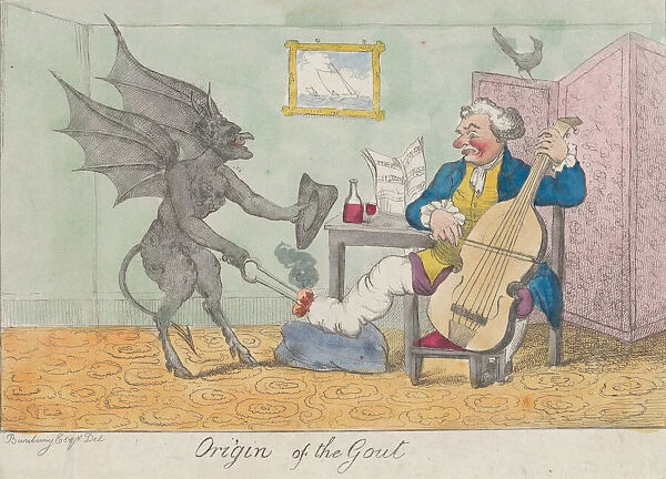 Origin of the Gout, ca. 1810. Creator: Unknown