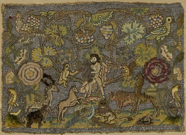Orpheus Charming the Animals, England, first half 17th century. Creator: Unknown