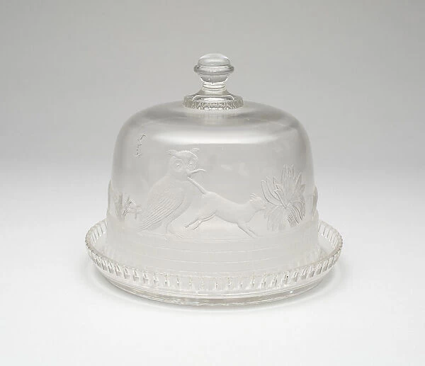 Owl and Pussycat covered tray, 1870  /  1900. Creator: Unknown