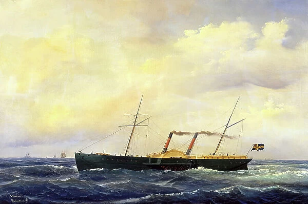 Paddle steamer Chapman, 1840s-1870s. Creator: Carl Julius Emil Olsen