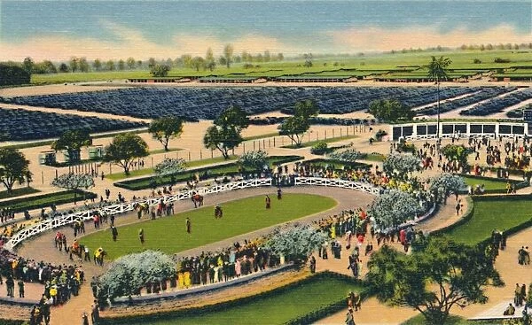 The Paddock at Santa Anita, Los Angeles Turf Club, Arcadia, California, 1930s