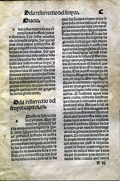 Page from the book Lo Quart del Cartoixa (The Fourth of the Cartoixa), printed
