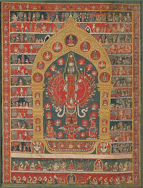 Painted Banner (Thangka) of the Avalokiteshvara Incarnation of the Rain God Rato... 18th / 19th cent. Creator: Unknown