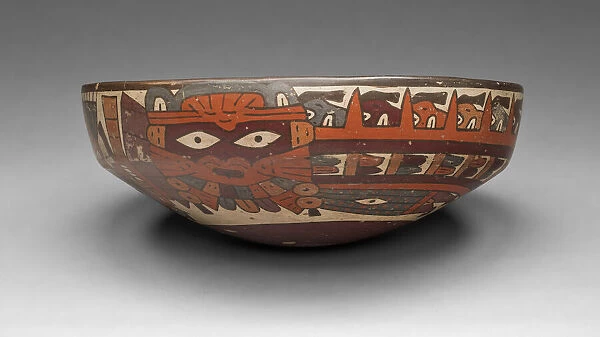 One of a Pair of Matched Bowls Depicting Costumed Ritual Performers, 180 B. C.  /  A. D. 500