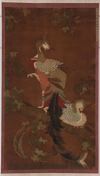 Pair of Phoenixes on a Paulownia Tree, Ming dynasty, 16th century. Creator: Unknown