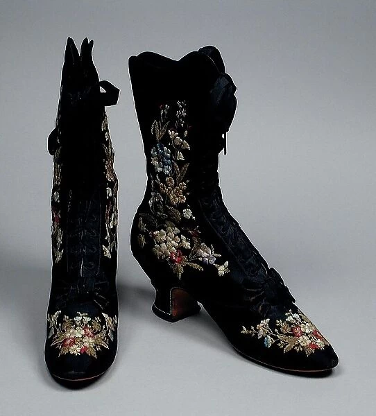 Pair of woman's boots, c.1885. Creator: Unknown