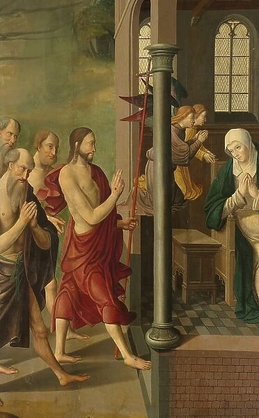 Panel of an Altarpiece with Dispute with the Doctors, on verso is Appearance of Christ to his Mother Creator: Master of Alkmaar