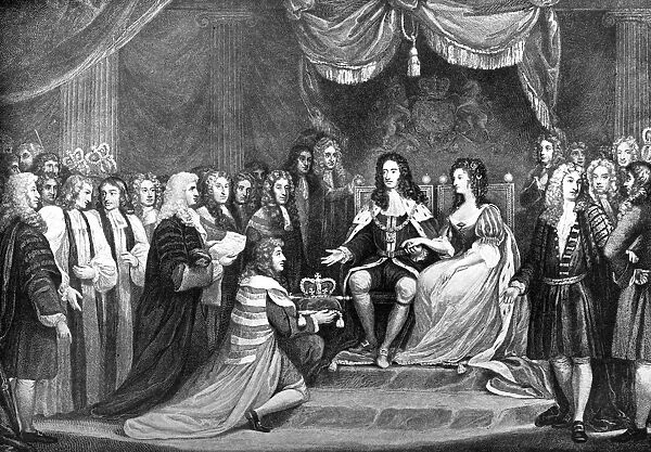 Parliament Offering the Crown to William and Mary, 1689, (late 18th century)