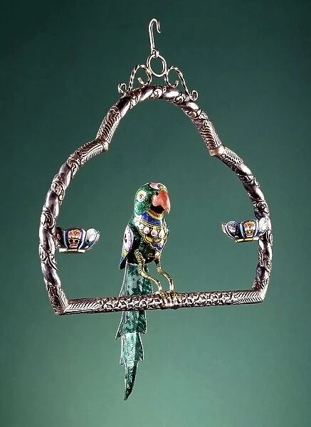 Parrot on a Swing, Late 19th century. Creator: Unknown