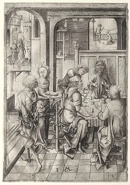 The Passion: Supper at Emmaus. Creator: Israhel van Meckenem (German, c. 1440-1503)