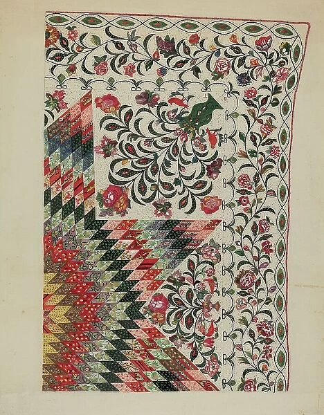 Patchwork and Applique Quilt, 1935 / 1942. Creator: Mary Berner