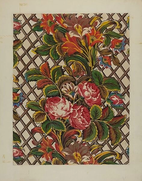 Patchwork Bedspread Material, c. 1936. Creator: Frances Lichten