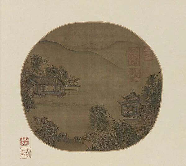 Pavilions by a mountain stream, Ming dynasty, 16th-17th century. Creator: Unknown
